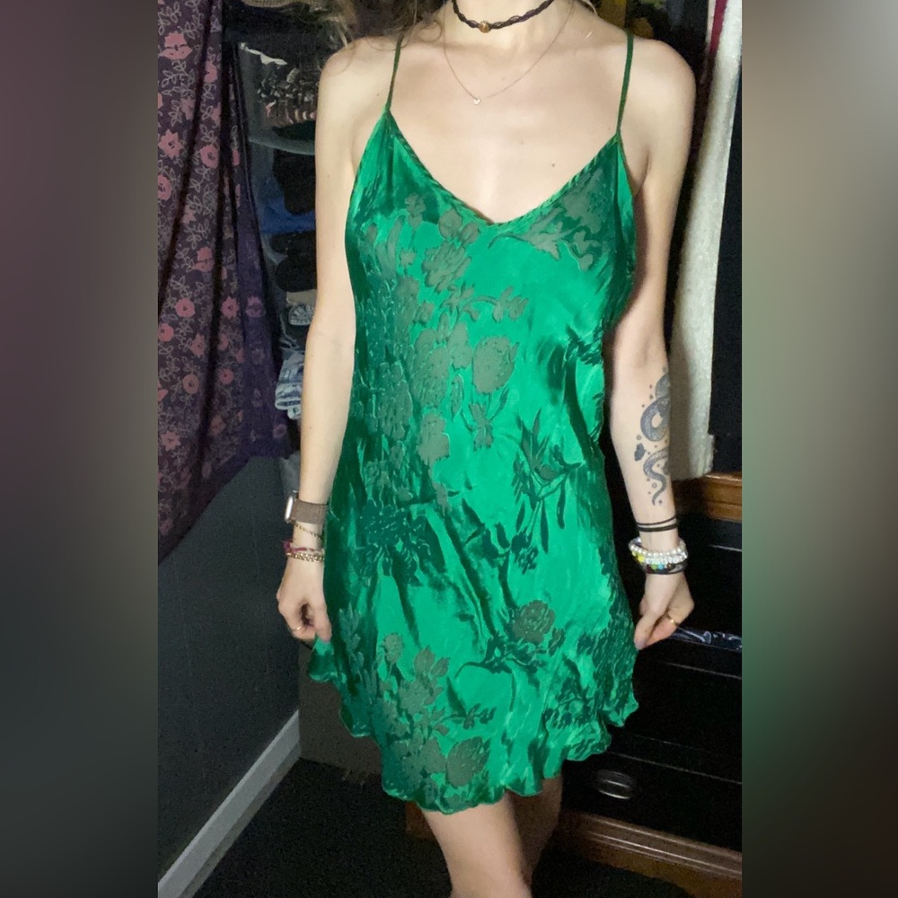 Vintage green slip dress